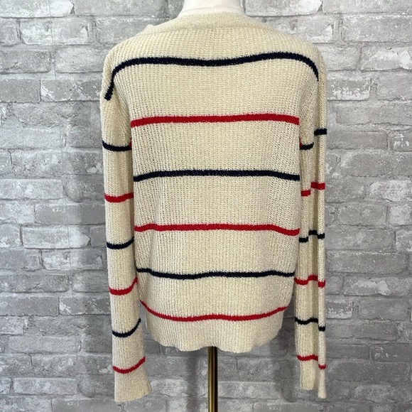 StyleMint Cream and Red Crew Neck Sweater - Picture 3 of 6